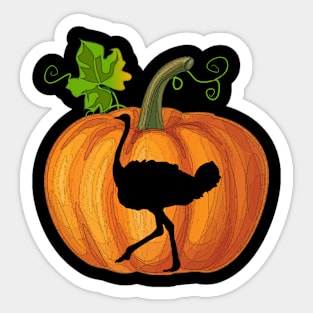 Ostrich in pumpkin Sticker